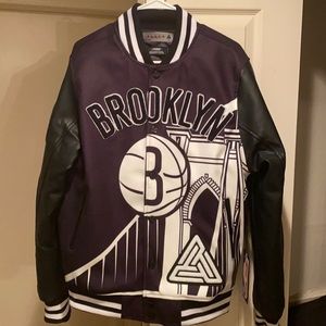 Black Pyramid Brooklyn Nets varsity jacket mens Xl NWT
